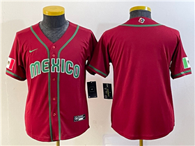 Mexico Baseball Youth Red 2023 World Baseball Classic Jersey