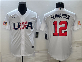 USA Baseball #12 Kyle Schwarber White 2023 World Baseball Classic Jersey