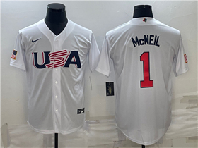 USA Baseball #1 Jeff McNeil White 2023 World Baseball Classic Jersey