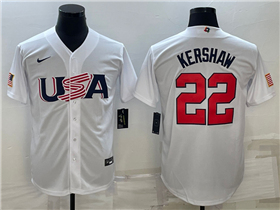 USA Baseball #22 Clayton Kershaw White 2023 World Baseball Classic Jersey