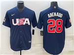 USA Baseball #28 Nolan Arenado Navy 2023 World Baseball Classic Jersey