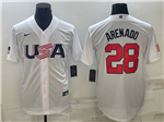 USA Baseball #28 Nolan Arenado White 2023 World Baseball Classic Jersey