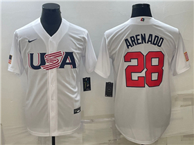 USA Baseball #28 Nolan Arenado White 2023 World Baseball Classic Jersey