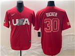 USA Baseball #30 Kyle Tucker Red 2023 World Baseball Classic Jersey