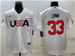 USA Baseball #33 Lance Lynn White 2023 World Baseball Classic Jersey