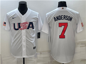 USA Baseball #7 Tim Anderson White 2023 World Baseball Classic Jersey