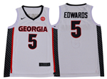 Georgia Bulldogs #5 Anthony Edwards White College Basketball Jersey