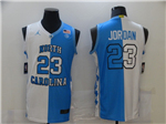 North Carolina Tar Heels #23 Michael Jordan Split Light Blue/White College Basketball Jersey