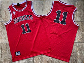 Slam Dunk Shohoku High School #11 Kaede Rukawa Red Movie Basketball Jersey