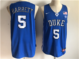 Duke Blue Devils #5 R.J. Barrett Blue College Basketball Jersey