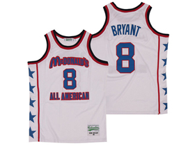 McDonald's All-American Game #8 Kobe Bryant White Basketball Jersey