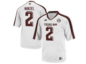 Texas A&M Aggies #2 Johnny Manziel White College Football Jersey