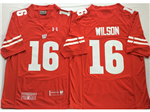 Wisconsin Badgers #16 Russell Wilson Red College Football Jersey