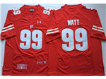 Wisconsin Badgers #99 J.J. Watt Red College Football Jersey