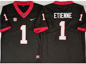 Georgia Bulldogs #1 Trevor Etienne Black College Football Jersey