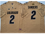 Colorado Buffaloes #2 Shedeur Sanders Gold College Football F.U.S.E. Limited Jersey