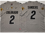 Colorado Buffaloes #2 Shedeur Sanders Gray College Football F.U.S.E. Limited Jersey