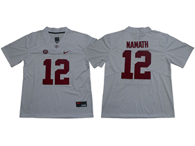 Alabama Crimson Tide #12 Joe Namath White College Football Jersey