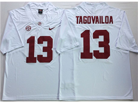 Alabama Crimson Tide #13 Tua Tagovailoa White College Football Jersey