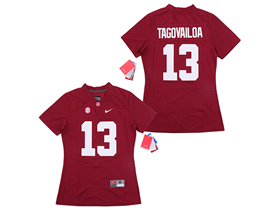 Alabama Crimson Tide #13 Tua Tagovailoa Women's Red College Football Jersey