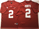 Alabama Crimson Tide #2 Jalen Hurts Red College Football Jersey