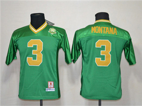 Notre Dame Fighting Irish #3 Joe Montana Youth 1977 Green College Football Jersey