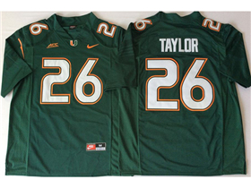 Miami Hurricanes #26 Sean Taylor Green College Football Jersey