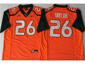 Miami Hurricanes #26 Sean Taylor Orange College Football Jersey