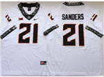 Oklahoma State Cowboys #21 Barry Sanders White College Football Jersey