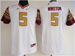 Florida State Seminoles #5 Jameis Winston White College Football Jersey