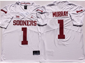 Oklahoma Sooners #1 Kyler Murray Youth White College Football Jersey