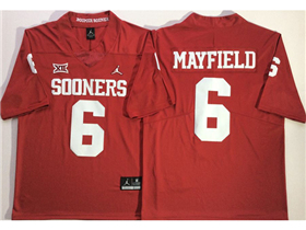 Oklahoma Sooners #6 Baker Mayfield Red College Football Jersey