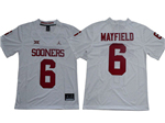 Oklahoma Sooners #6 Baker Mayfield White College Football Jersey