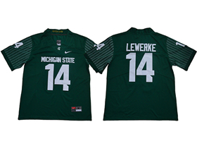 Michigan State Spartans #14 Brian Lewerke Green College Football Jersey