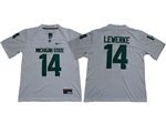 Michigan State Spartans #14 Brian Lewerke White College Football Jersey