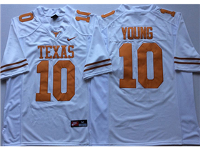 Texas Longhorns #10 Vince Young White College Football Jersey