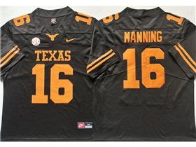 Texas Longhorns #16 Arch Manning Black College Football Jersey