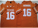 Texas Longhorns #16 Arch Manning Orange College Football F.U.S.E. Limited Jersey