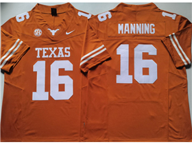 Texas Longhorns #16 Arch Manning Orange College Football F.U.S.E. Limited Jersey