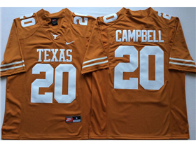 Texas Longhorns #20 Earl Campbell Orange College Football Jersey