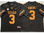 Texas Longhorns #3 Quinn Ewers Black College Football Jersey