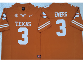 Texas Longhorns #3 Quinn Ewers Orange College Football F.U.S.E. Limited Jersey