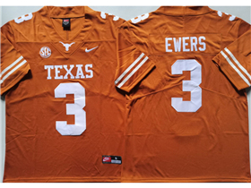 Texas Longhorns #3 Quinn Ewers Orange College Football Jersey