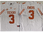 Texas Longhorns #3 Quinn Ewers White College Football Jersey