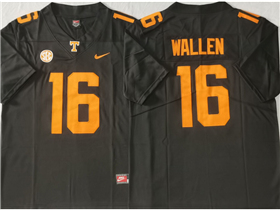 Tennessee Volunteers #16 Morgan Wallen Dark Gray College Football Jersey