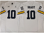 Michigan Wolverines #10 Tom Brady White College Football F.U.S.E. Limited Jersey