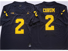 Michigan Wolverines #2 Blake Corum Navy College Football Jersey