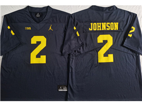 Michigan Wolverines #2 Will Johnson Navy College Football Jersey