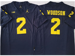 Michigan Wolverines #2 Charles Woodson Navy College Football F.U.S.E. Limited Jersey