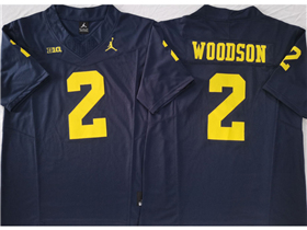 Michigan Wolverines #2 Charles Woodson Navy College Football F.U.S.E. Limited Jersey